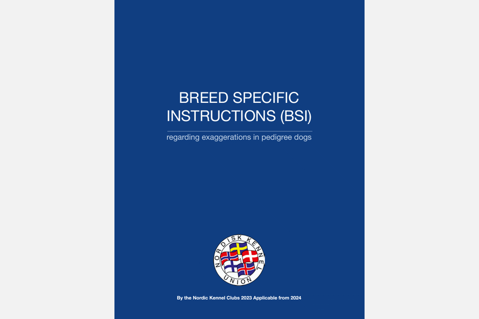 Omslaget till Breed specific instructions, BSI