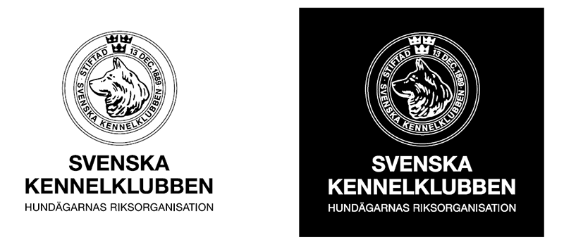 Svart och vit variant av SKKs logotyp